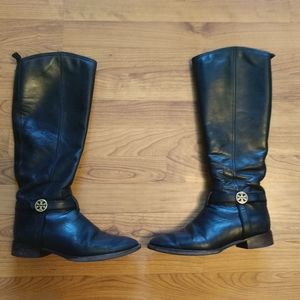 Tory Burch leather knee high riding boots